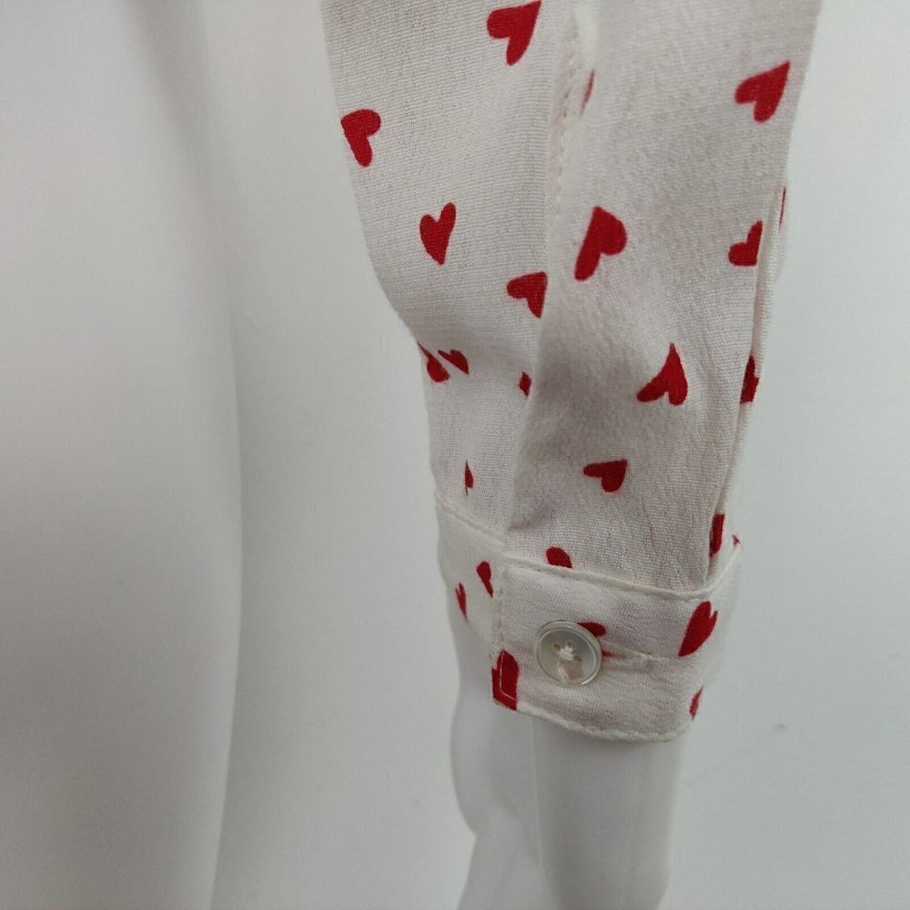 Rails Simone Smitten Heart Print Wrap Top Womens Size XS Rayon Love Anniversary - Picture 7 of 11